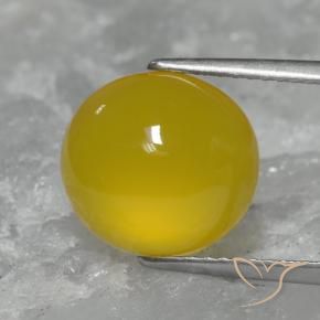 عقيق ذهبى مصفر طبيعي، بيضوي، 4.64 قيراط، نصف شفاف