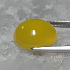 عقيق ذهبى مصفر طبيعي، بيضوي، 4.64 قيراط، نصف شفاف