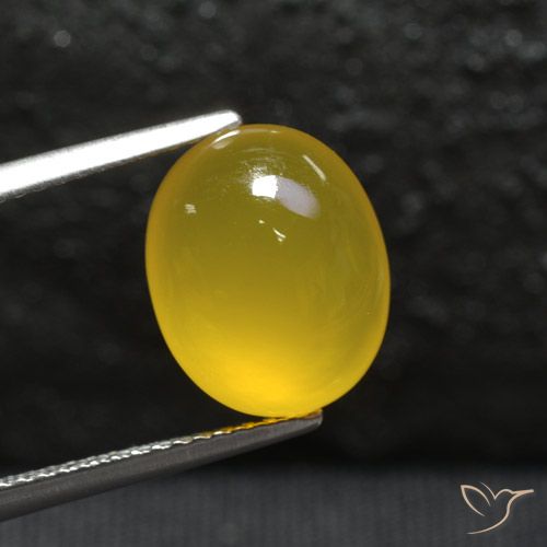 4.24ct طبيعي أصفر عسلى عقيق, بيضوي, نصف شفاف