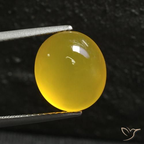 5.38ct طبيعي أصفر عسلى عقيق, بيضوي, نصف شفاف