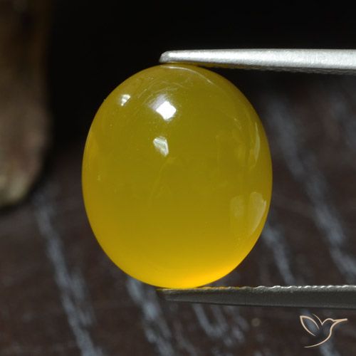 5.94ct طبيعي أصفر عسلى عقيق, بيضوي, نصف شفاف