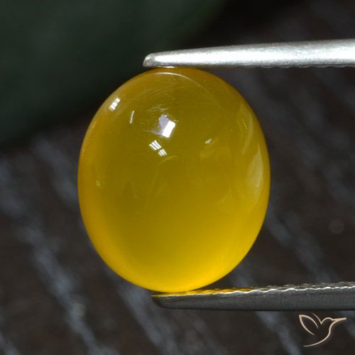 3.72ct طبيعي أصفر عسلى عقيق, بيضوي, نصف شفاف