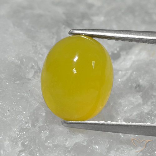 3.62ct طبيعي أصفر عسلى عقيق, بيضوي, نصف شفاف