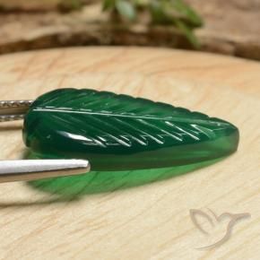 عقيق أخضر متوسط طبيعي، فانسى، 5.78 قيراط، نصف شفاف