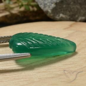 عقيق أخضر برسيمى طبيعي، فانسى، 5.30 قيراط، نصف شفاف