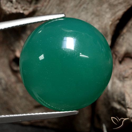 23.89ct طبيعي أخضر متوسط عقيق, دائري, نصف شفاف