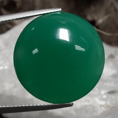 30.19ct طبيعي أخضر متوسط عقيق, دائري, نصف شفاف