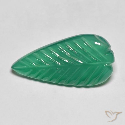 4.30ct طبيعي أخضر غامق متوسط عقيق, فانسى, نصف شفاف