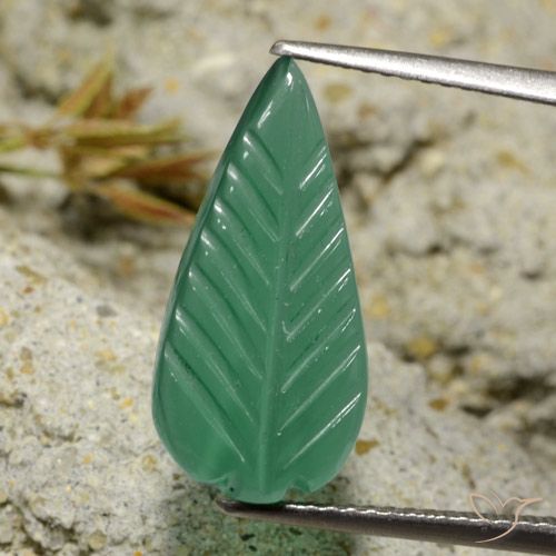 4.04ct طبيعي أخضر دافئ عقيق, فانسى, نصف شفاف, Photo A