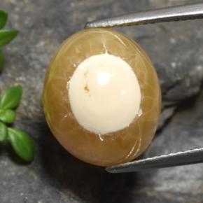 عقيق متعدد الألوان طبيعي، قصة بيضاوى، 13.60 قيراط، نصف شفاف