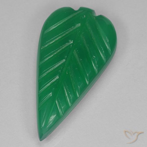 عقيق أخضر دافئ طبيعي، قص وردة، 3.23 قيراط، نصف شفاف