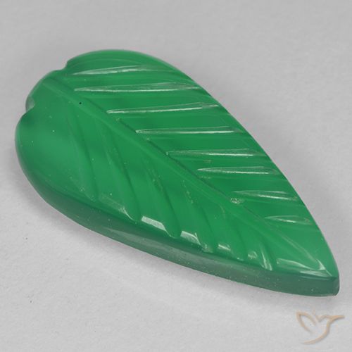 3.82ct طبيعي أخضر النفل عقيق, قص وردة, نصف شفاف