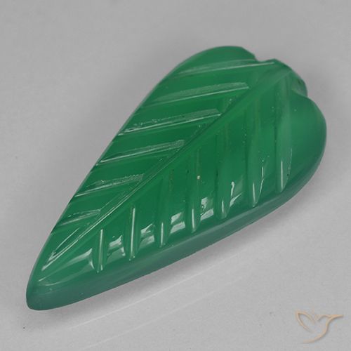 2.80ct طبيعي أخضر دافئ عقيق, قص وردة, نصف شفاف