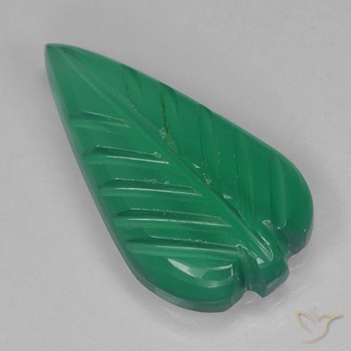2.16ct طبيعي أخضر دافئ عقيق, قص وردة, نصف شفاف