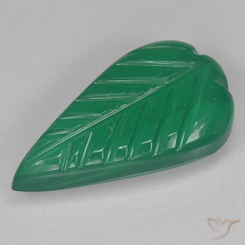 2.57ct طبيعي أخضر متوسط عقيق, قص وردة, نصف شفاف