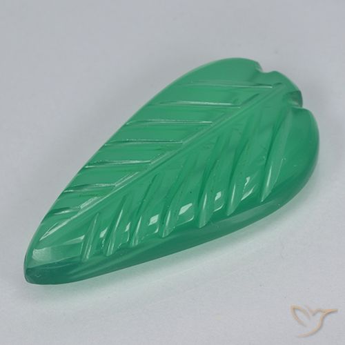 3.92ct طبيعي أخضر رائع عقيق, قص وردة, نصف شفاف