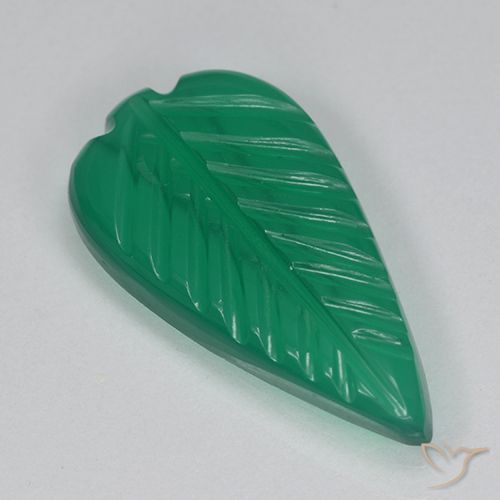 2.69ct طبيعي أخضر دافئ عقيق, قص وردة, نصف شفاف