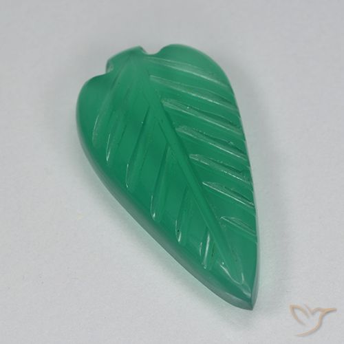 2.83ct طبيعي أخضر متوسط عقيق, قص وردة, نصف شفاف