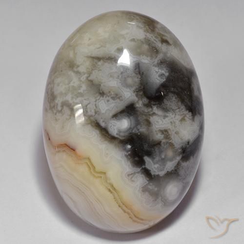 45.27ct طبيعي متعدد الألوان عقيق, بيضوي, غير شفاف