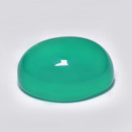 عقيق اخضر فاتح طبيعي، قصة بيضاوى، 1.55 قيراط، شفاف