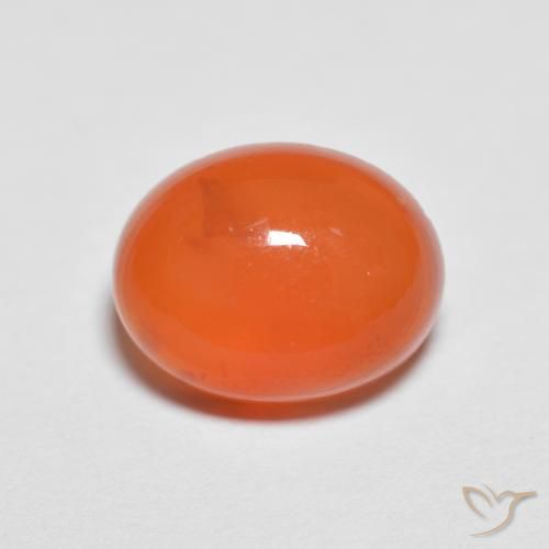 1.93ct طبيعي برتقالي زاهى عقيق, بيضوي, نصف شفاف
