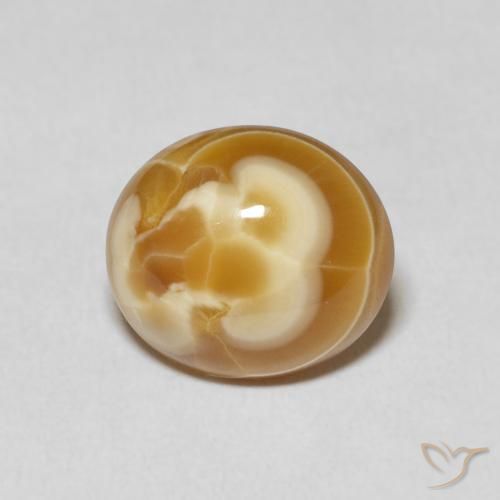6.40ct طبيعي متعدد الألوان عقيق, بيضوي, غير شفاف