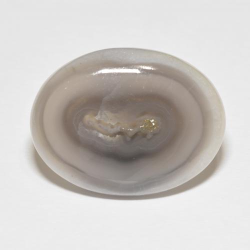 27.92ct طبيعي أبيض داكن عقيق, بيضوي, غير شفاف