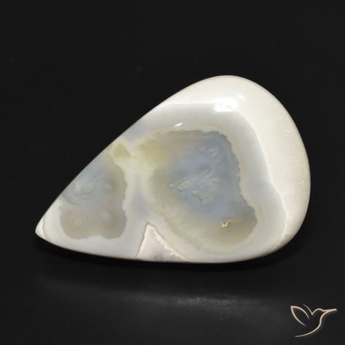 31.41ct طبيعي أبيض متعدد الألوان عقيق, شكل الكمثرى, غير شفاف