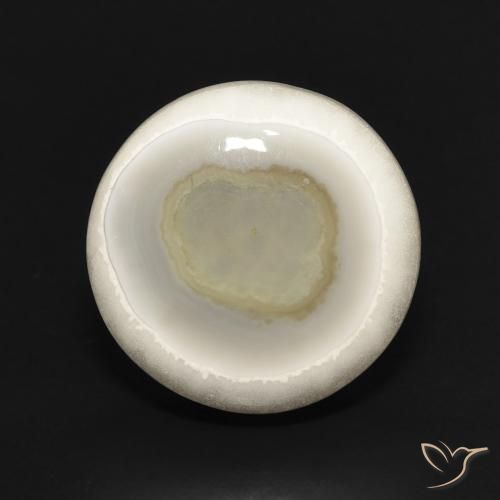 12.79ct طبيعي أبيض متعدد الألوان عقيق, دائري, غير شفاف