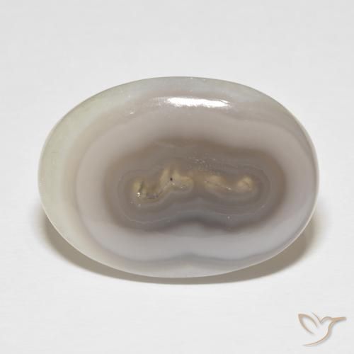 34.15ct طبيعي White Cream عقيق, بيضوي, غير شفاف