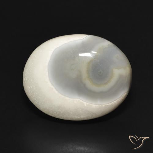 14.96ct طبيعي أبيض متعدد الألوان عقيق, بيضوي, غير شفاف
