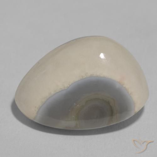11.22ct طبيعي White Cream عقيق, فانسى, غير شفاف