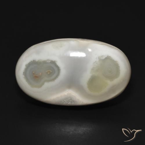 29.67ct طبيعي أبيض دافئ عقيق, بيضوي, غير شفاف