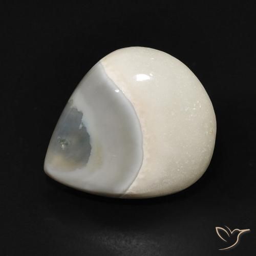 7.58ct طبيعي أبيض داكن عقيق, شكل الكمثرى, غير شفاف, Photo A