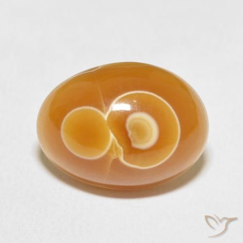11.58ct طبيعي متعدد الألوان عقيق, بيضوي, غير شفاف
