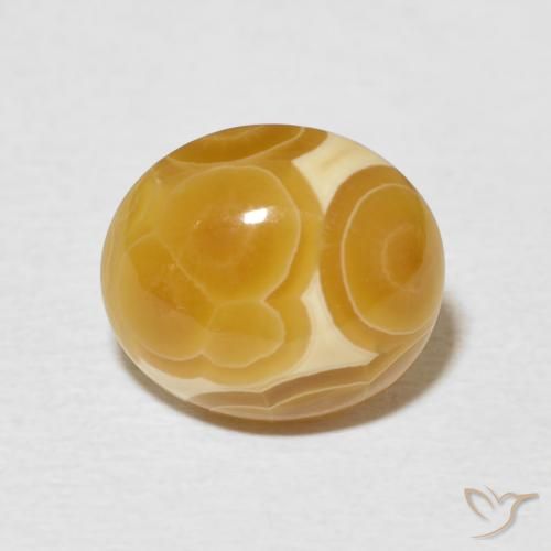 6.64ct طبيعي متعدد الألوان عقيق, بيضوي, غير شفاف