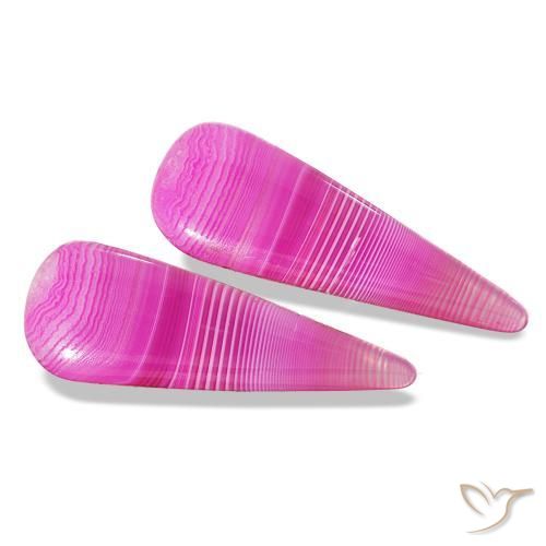 أحجار عقيق متعدد الألوان طبيعية، شكل الكمثرى، نصف شفاف، وزنها 24.65 قيراط