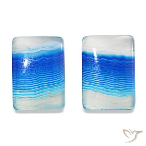 16.94ctw أزرق متعدد الألوان عقيق, باجيت, شفاف