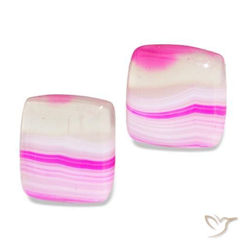 أحجار عقيق متعدد الألوان طبيعية، قطع وسادة، شفاف، وزنها 16.57 قيراط