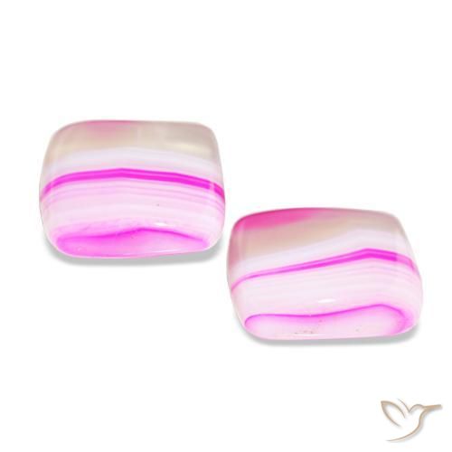 أحجار عقيق متعدد الألوان طبيعية، قطع وسادة، شفاف، وزنها 16.57 قيراط