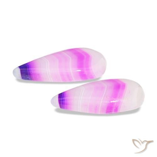 أحجار عقيق متعدد الألوان طبيعية، شكل الكمثرى، شفاف، وزنها 12.18 قيراط