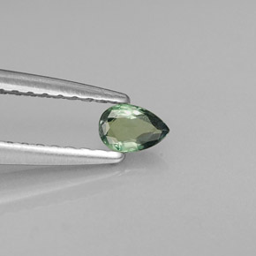 الكسندريت أخضر/أحمر طبيعي، شكل الكمثرى، 0.16 قيراط، VVS-VS