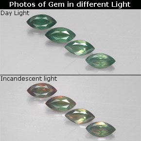 أحجار الكسندريت أخضر/أحمر طبيعية، ماركيز، قليلا جدا، وزنها  قيراط