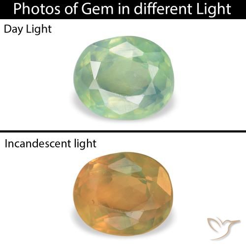 0.11ct طبيعي أخضرالنعناع الكسندريت, بيضوي, VVS-VS