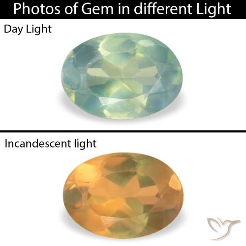0.07ct طبيعي اخضر فاتح الكسندريت, بيضوي, VVS-VS