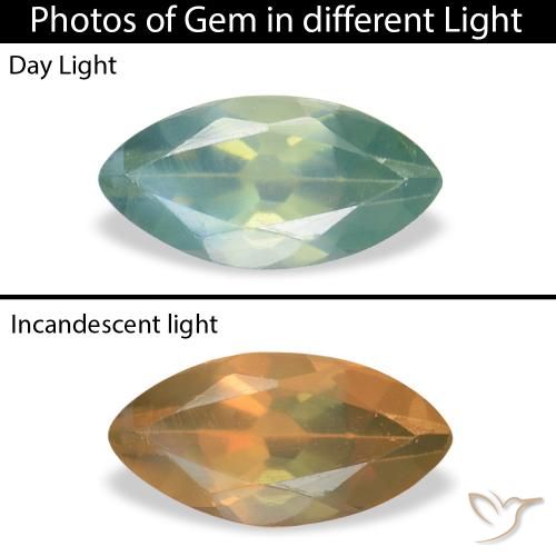 0.12ct طبيعي اخضر فاتح الكسندريت, ماركيز, VVS-VS