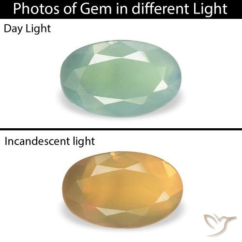 0.34ct طبيعي أخضر نعناعى فاتح الكسندريت, بيضوي, VS-SI