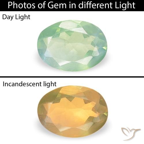 0.12ct طبيعي اخضر فاتح الكسندريت, بيضوي, VVS-VS