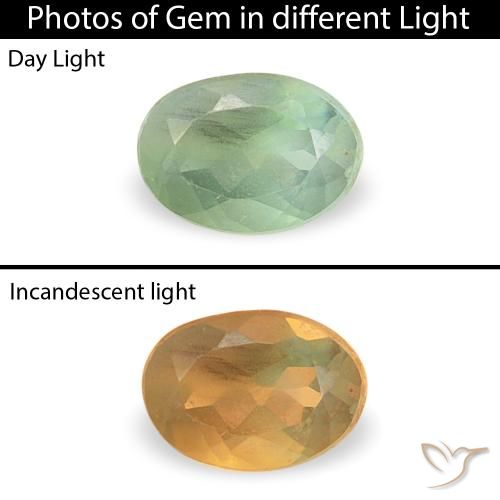 0.12ct طبيعي أخضر المريمية الكسندريت, بيضوي, VVS-VS