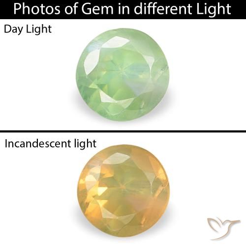 0.19ct طبيعي Medium Light-Green الكسندريت, دائري, VVS-VS